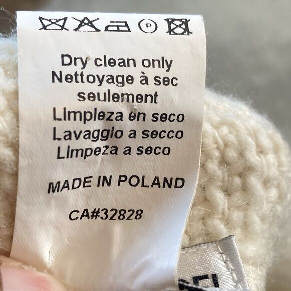 Gerard Darel‎ Sweater Womens 8 Cream Cardigan Virgin Wool Blend Poland Knit - Picture 8 of 9